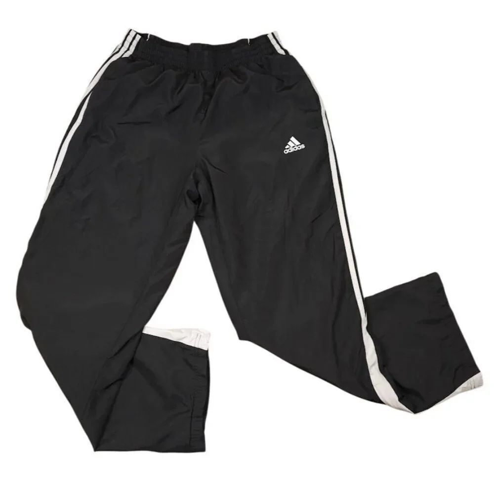 Adidas Track Pants Mens Size Medium Black Athletic Warm Up P59945